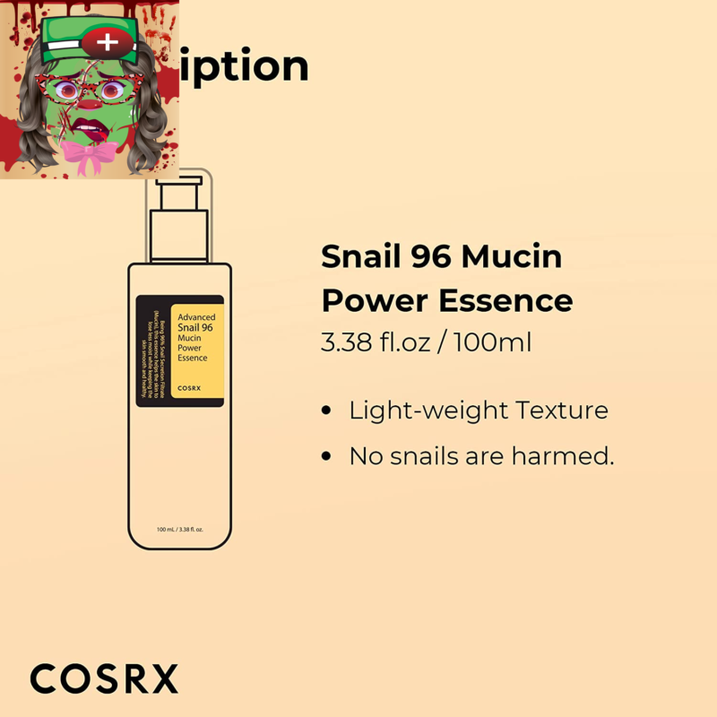 Snail Mucin 96% Power Repairing Essence 3.38 Fl.Oz 100Ml, Hydrating Serum for Fa