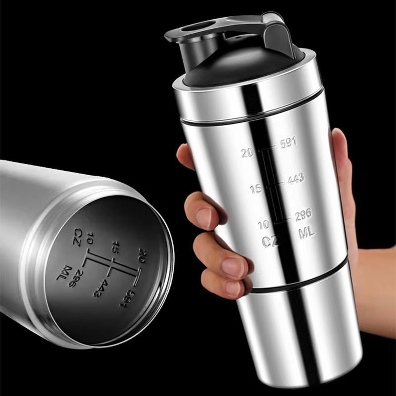 Stainless Steel Protein Shaker Cup Portable Fitness Sports Mug Nutrition Shakers