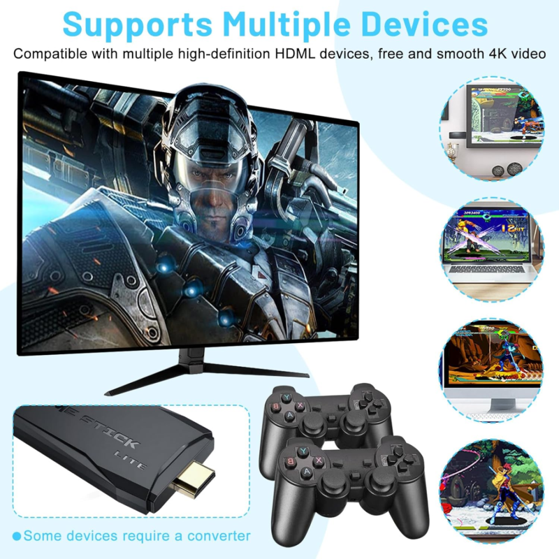 M8 PRO Wireless Game Console - Retro Gaming Consoles with Built in 20000+ Games,