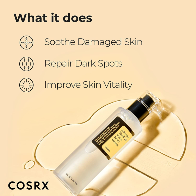 Snail Mucin 96% Power Repairing Essence 3.38 Fl.Oz 100Ml, Hydrating Serum for Fa