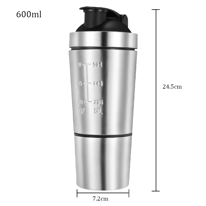 Stainless Steel Protein Shaker Cup Portable Fitness Sports Mug Nutrition Shakers