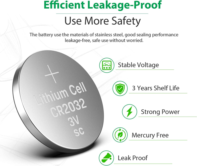 CR2032 3V Lithium Battery(10-Pack)