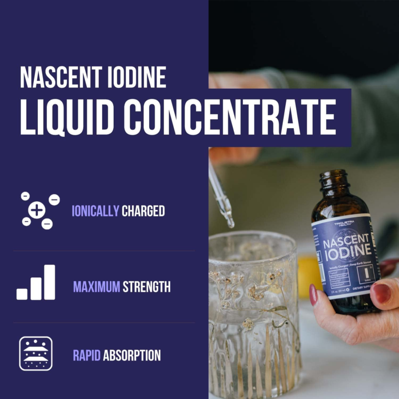 Nascent Iodine Supplement 400 Servings, Glass Bottle, Vegan, 1800 Mcg - 600 Mcg