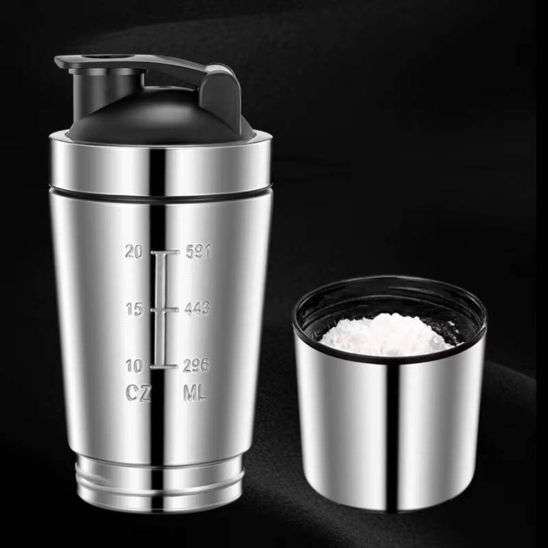 Stainless Steel Protein Shaker Cup Portable Fitness Sports Mug Nutrition Shakers