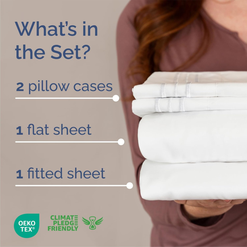 Queen Size 4 Piece Sheet Set - Comfy Breathable & Cooling Bed Sheets Set - Hotel