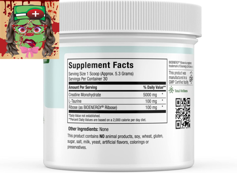 Maxi-Health Creatine Powder with L-Taurine & Ribose for Muscle Growth