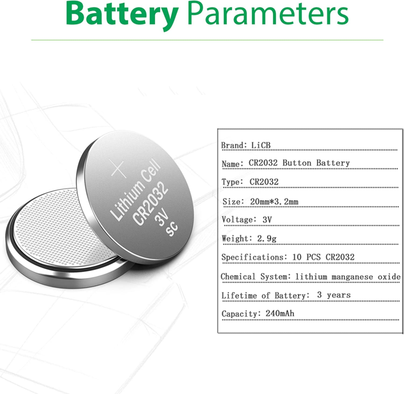 CR2032 3V Lithium Battery(10-Pack)