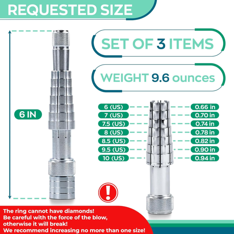 Ring Stretcher Tool Kit β Ring Resizer for Gold, Silver, and Other Soft Metals |