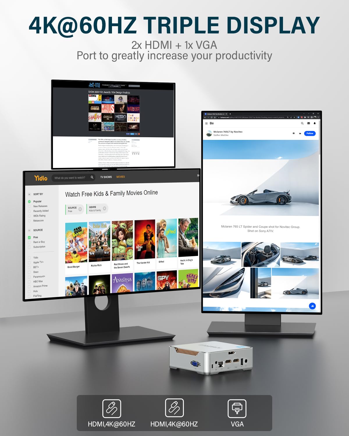 KAMRUI GK3Plus Mini PC, 16GB RAM 512GB M.2 SSD Mini Computers,12th Gen Alder Lake N95 (up to 3.4GHz) Micro PC, 2.5''SSD, Gigabit Ethernet,4K UHD,WiFi,BT,VESA/Home/Business Small pc