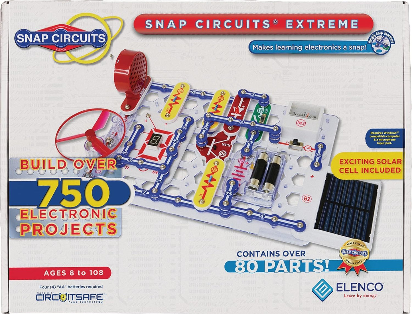 Snap Circuits Jr. SC-100 Electronics Exploration Kit, Over 100 Projects, Full Color Project Manual, 28 Parts, STEM Educational Toy for Kids 8 +