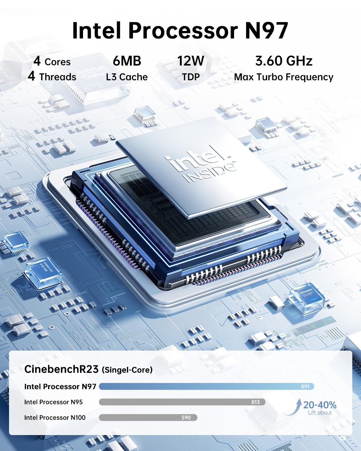 KAMRUI GK3Plus Mini PC, 16GB RAM 512GB M.2 SSD Mini Computers,12th Gen Alder Lake N95 (up to 3.4GHz) Micro PC, 2.5''SSD, Gigabit Ethernet,4K UHD,WiFi,BT,VESA/Home/Business Small pc