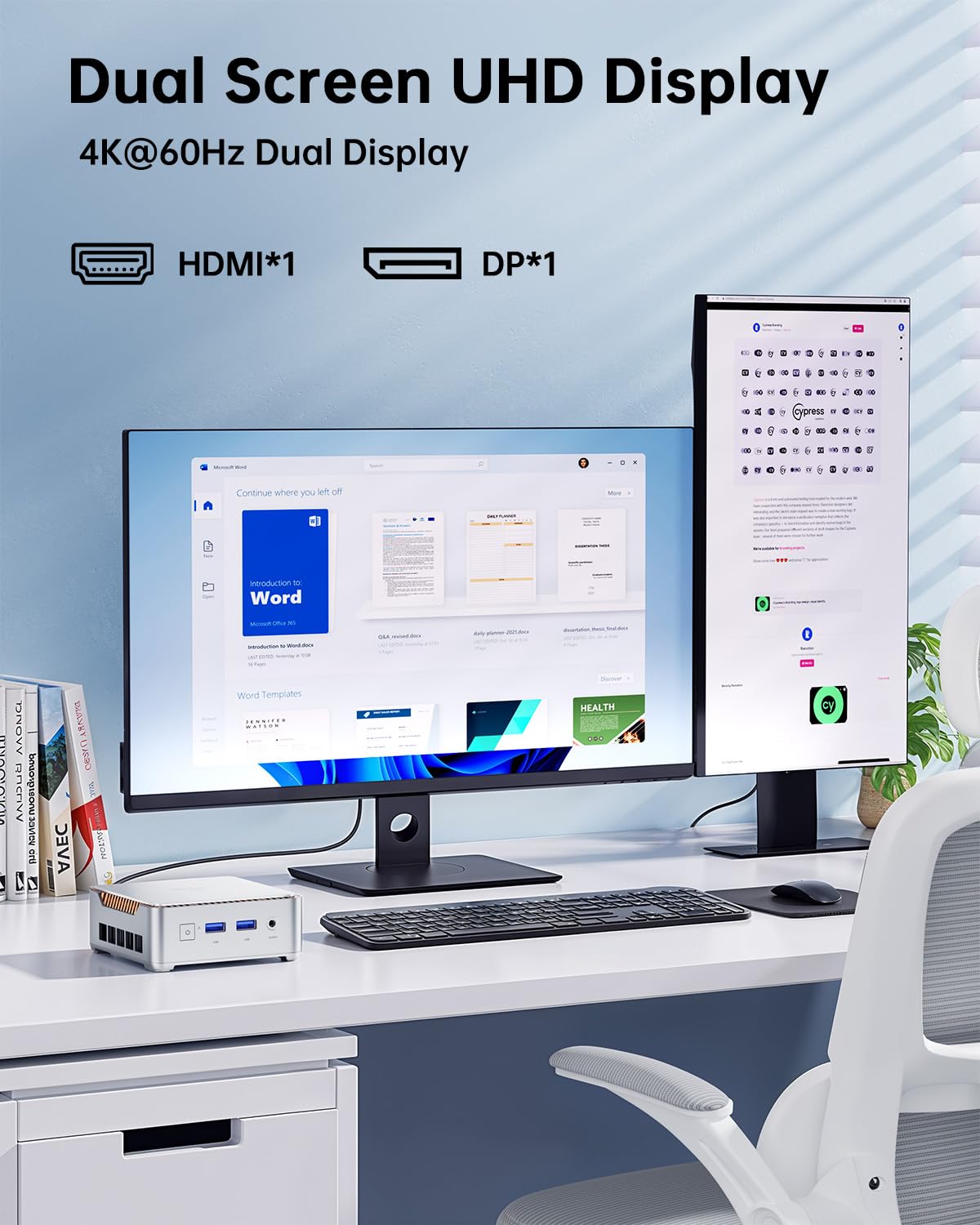 KAMRUI GK3Plus Mini PC, 16GB RAM 512GB M.2 SSD Mini Computers,12th Gen Alder Lake N95 (up to 3.4GHz) Micro PC, 2.5''SSD, Gigabit Ethernet,4K UHD,WiFi,BT,VESA/Home/Business Small pc