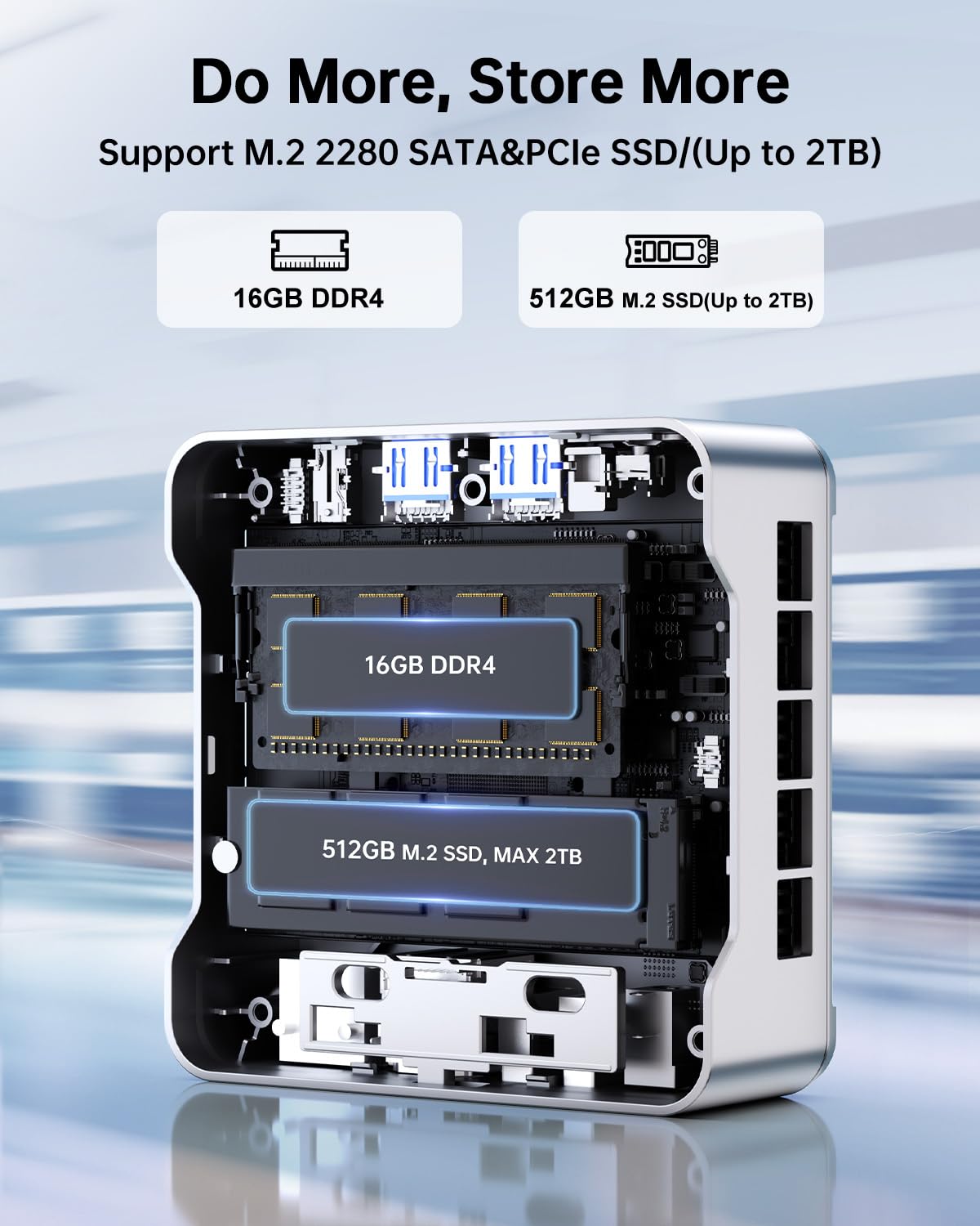 KAMRUI GK3Plus Mini PC, 16GB RAM 512GB M.2 SSD Mini Computers,12th Gen Alder Lake N95 (up to 3.4GHz) Micro PC, 2.5''SSD, Gigabit Ethernet,4K UHD,WiFi,BT,VESA/Home/Business Small pc