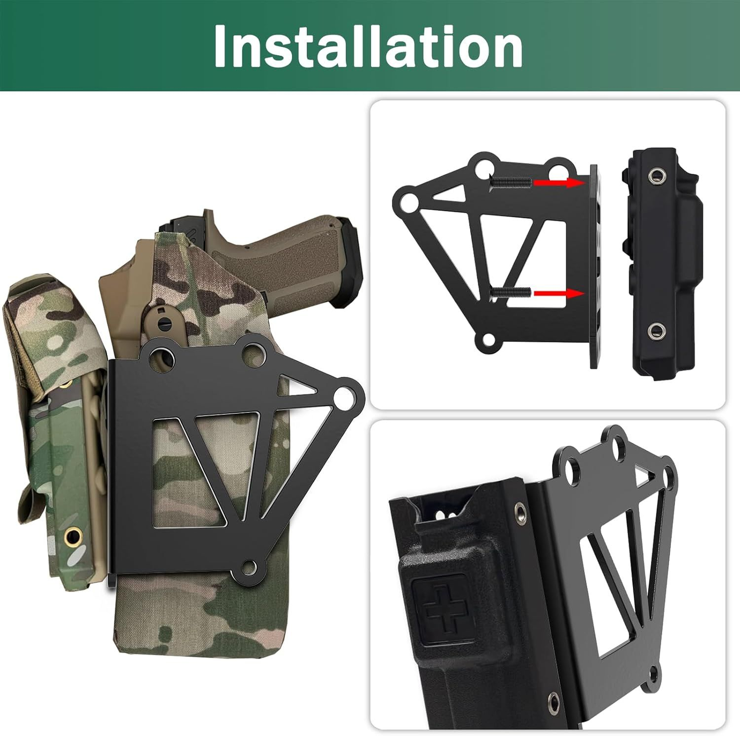 ForoGore Tactical Holster Adapter Tourniquet Holder Mount QLS Police Black