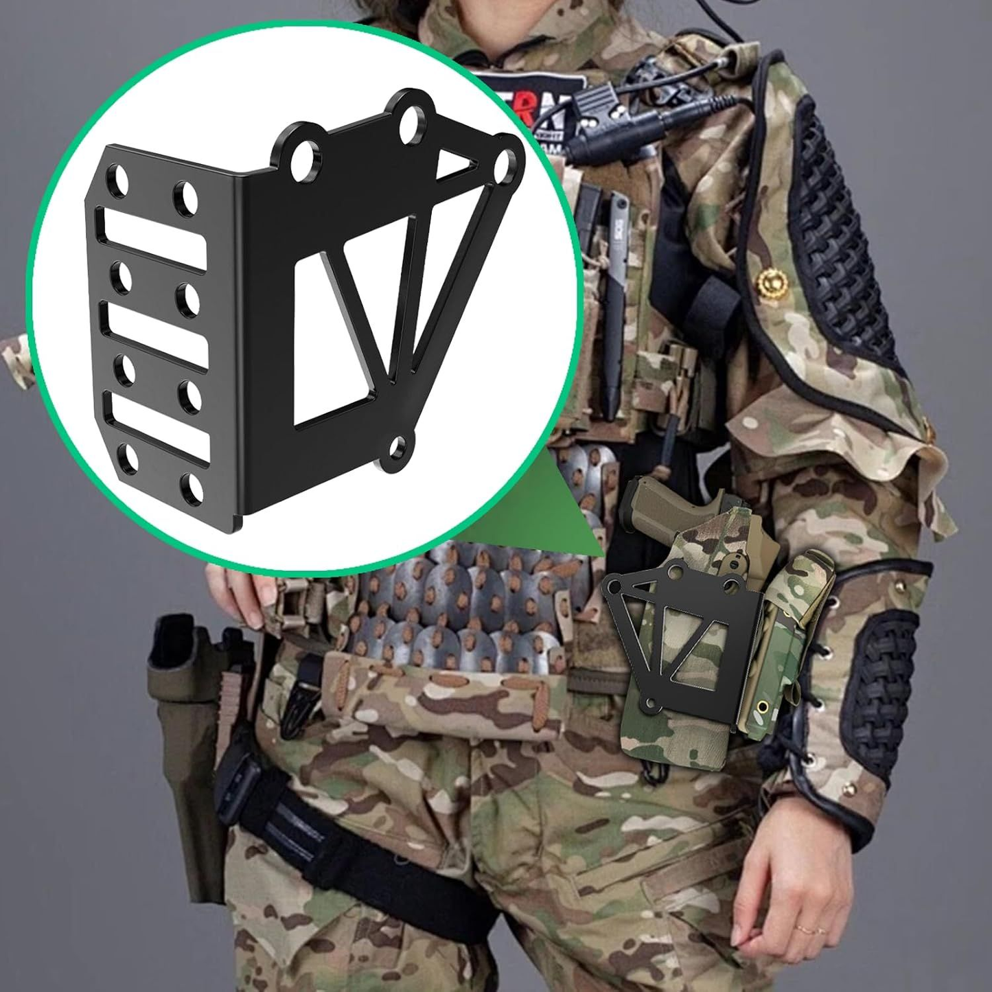 ForoGore Tactical Holster Adapter Tourniquet Holder Mount QLS Police Black