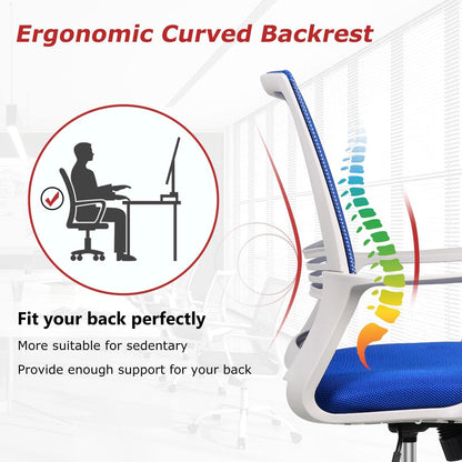 Office Chair, Desk Chair Ergonomic Office Chair Computer Chair, Home Office Desk Chairs with Wheels Mesh Office Chair, Rolling Task Chair with Armrests Mid Back