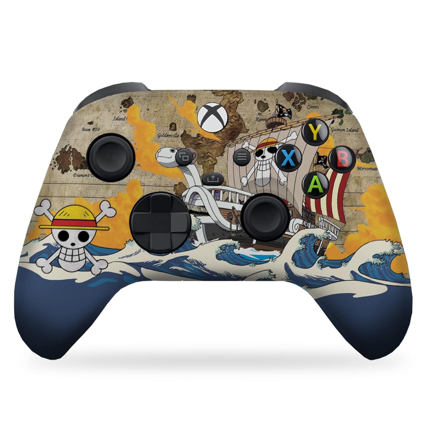 One Peice Custom X-Box Controller Wireless Compatible with X-Box One/X-Box Series X/S by  | Proudly Customized in USA with Permanent HYDRO-DIP Printing(Not JUST a SKIN) (MODDED)