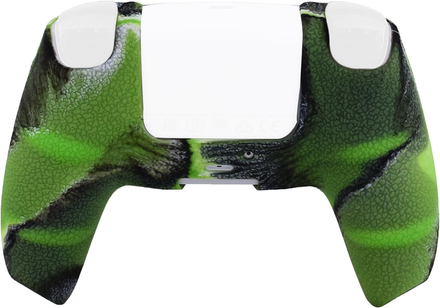 Skin for PS5 Controller Grips, Texture Pattern Cover for PS5 5 Controller Sweat-Proof Anti-Slip Silicone Cover Hand Grip with 8Pcs FPS Pro Thumbsticks Cap Protector(Camouflage Green)