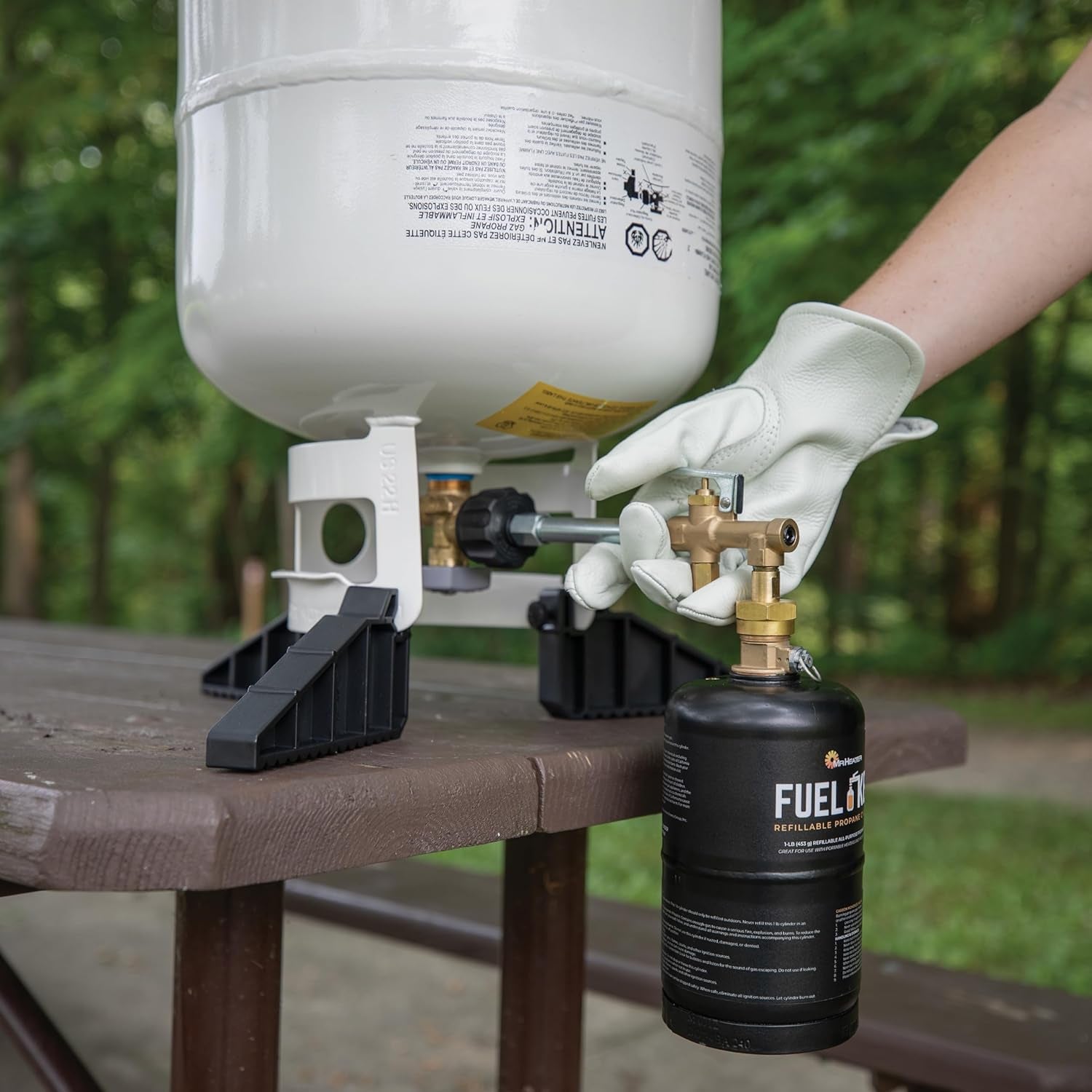 Fuel Keg. - 1 Lb. / 16 Oz. Empty Refillable Propane Tank – DOT Certified, Black