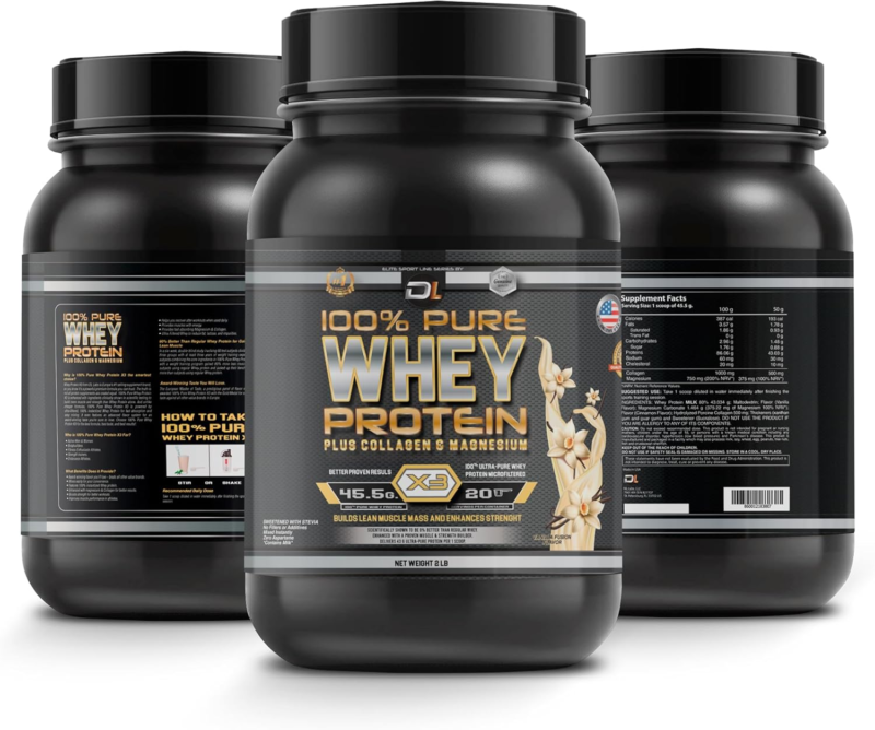 DL 100% Pure Whey Protein + Collagen + Magnesium | 43G. Protein & Essential Bcaa