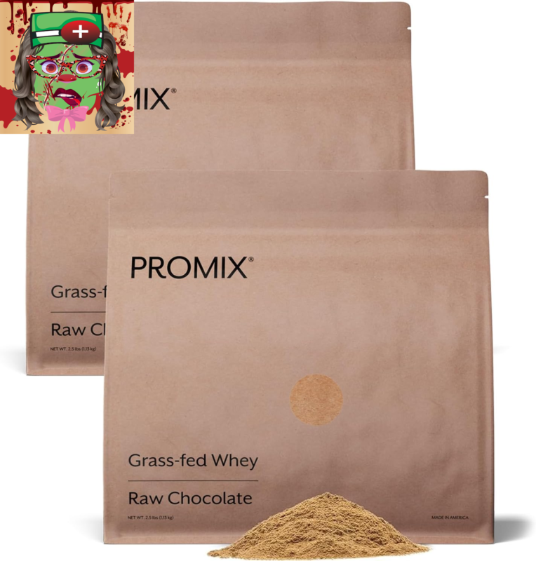 Promix Whey Protein Powder Raw Chocolate 5lb Bulk Grass-Fed 100% Natural