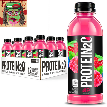 12 PK +Electrolytes, 15G Whey Protein Infused Water, Mixed Berry, 16.9 Fl Oz Bot