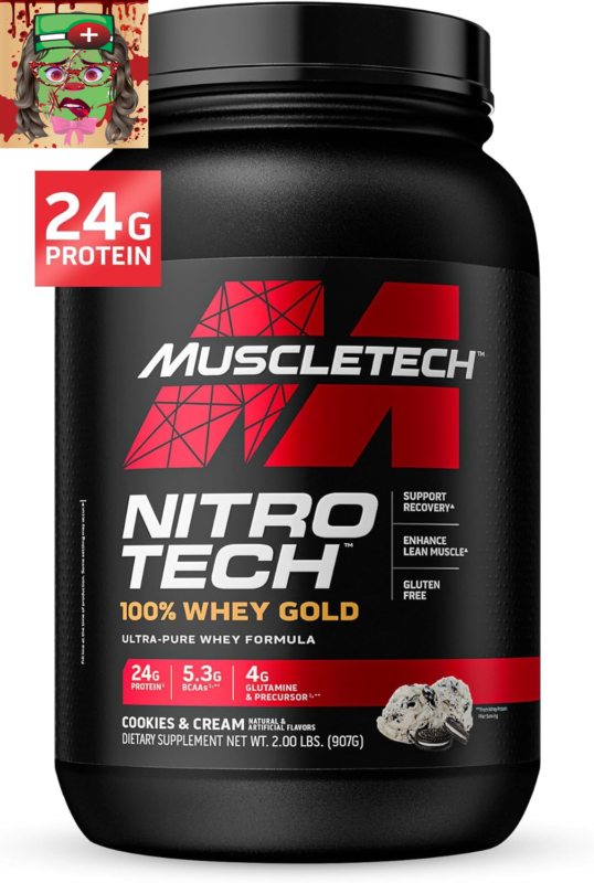 Muscletech Whey Protein Powder (Vanilla Cream, 10 Pound) - Nitro-Tech Muscle Bui