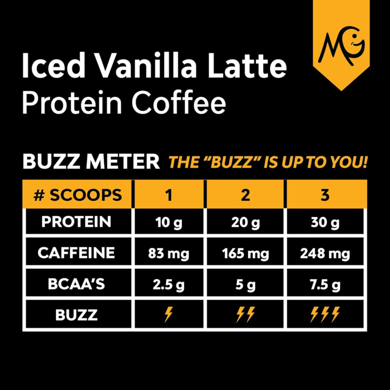 Marigold High Protein Coffee - Iced Vanilla Latte, 20G Grass-Fed Whey Protein Is