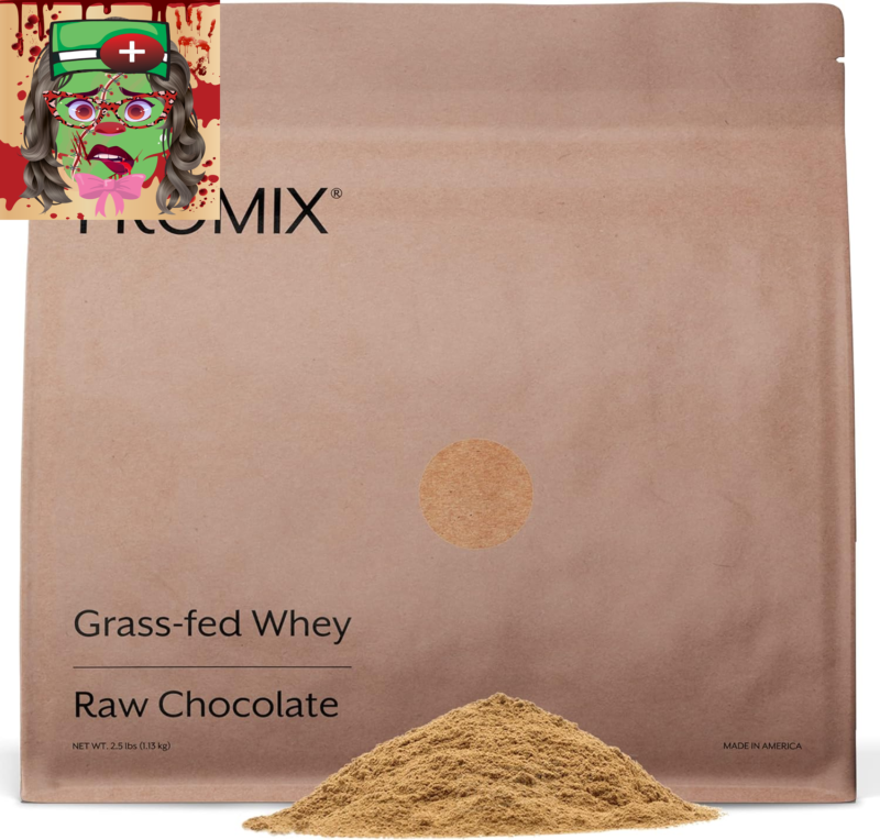 Promix Grass-Fed Whey Protein Powder, Raw Chocolate, 2.5Lb, Gluten-Free