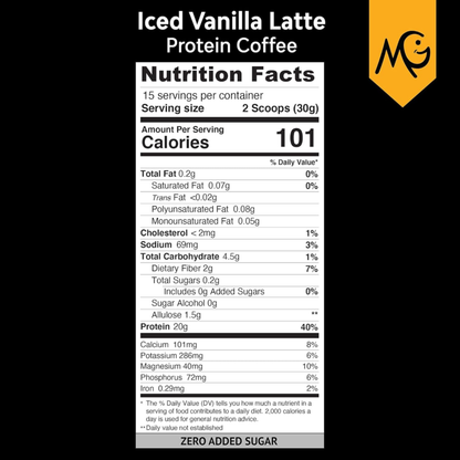 Marigold High Protein Coffee - Iced Vanilla Latte, 20G Grass-Fed Whey Protein Is