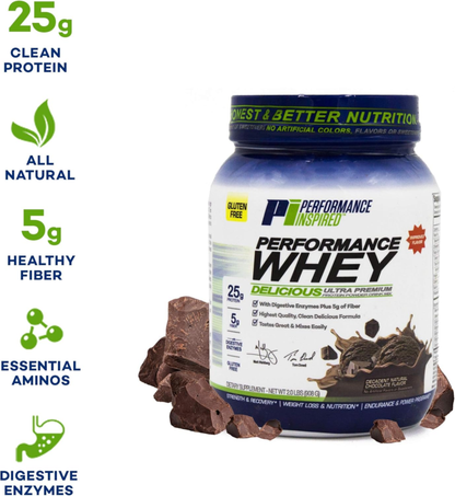 Performance Inspired Nutrition WHEY Protein Powder - All Natural - 25G - Contain