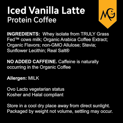 Marigold High Protein Coffee - Iced Vanilla Latte, 20G Grass-Fed Whey Protein Is