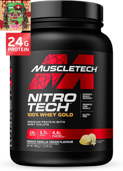 Muscletech Whey Protein Powder (Vanilla Cream, 10 Pound) - Nitro-Tech Muscle Bui