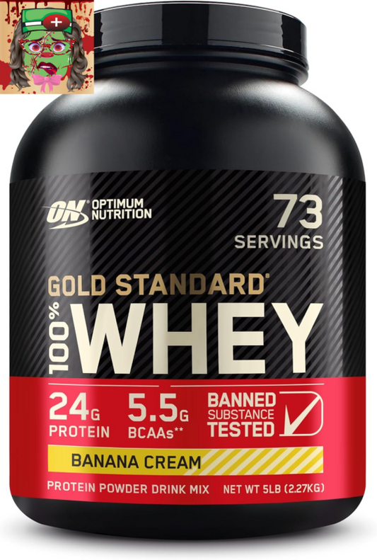 Optimum Nutrition Gold Standard Whey Protein Powder, Banana Cream, 5 lb