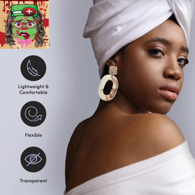 - Clear Earring Support Patches - Earring Backs for Droopy Ears - Ear Care Produ