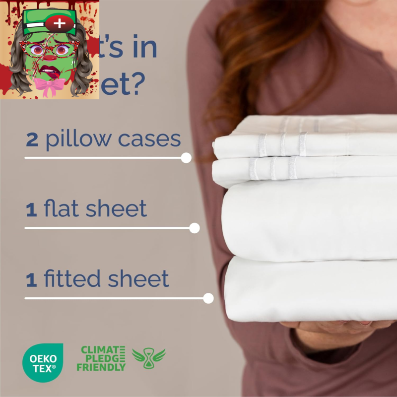 Queen Size 4 Piece Sheet Set - Comfy Breathable & Cooling Bed Sheets Set - Hotel