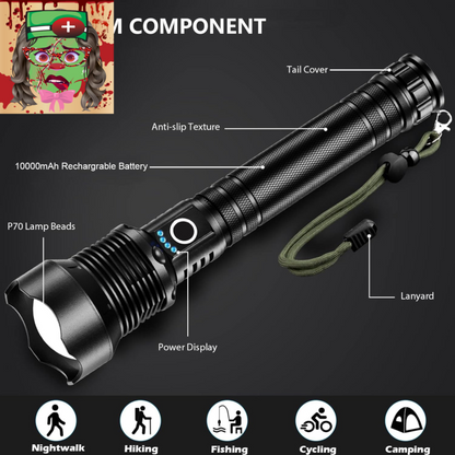 Rechargeable LED Flashlights High Lumens, 990000 Lumens Super Bright Flashlight