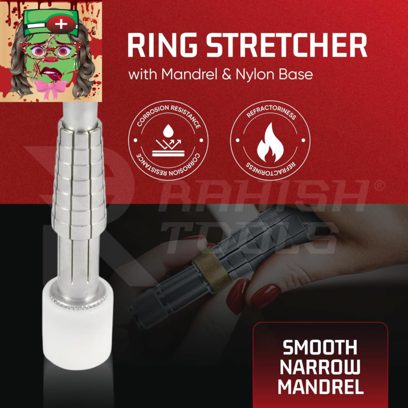 Ring Stretcher with Mandrel & Nylon Base - Professional Jewelry Ring Sizer Tool,