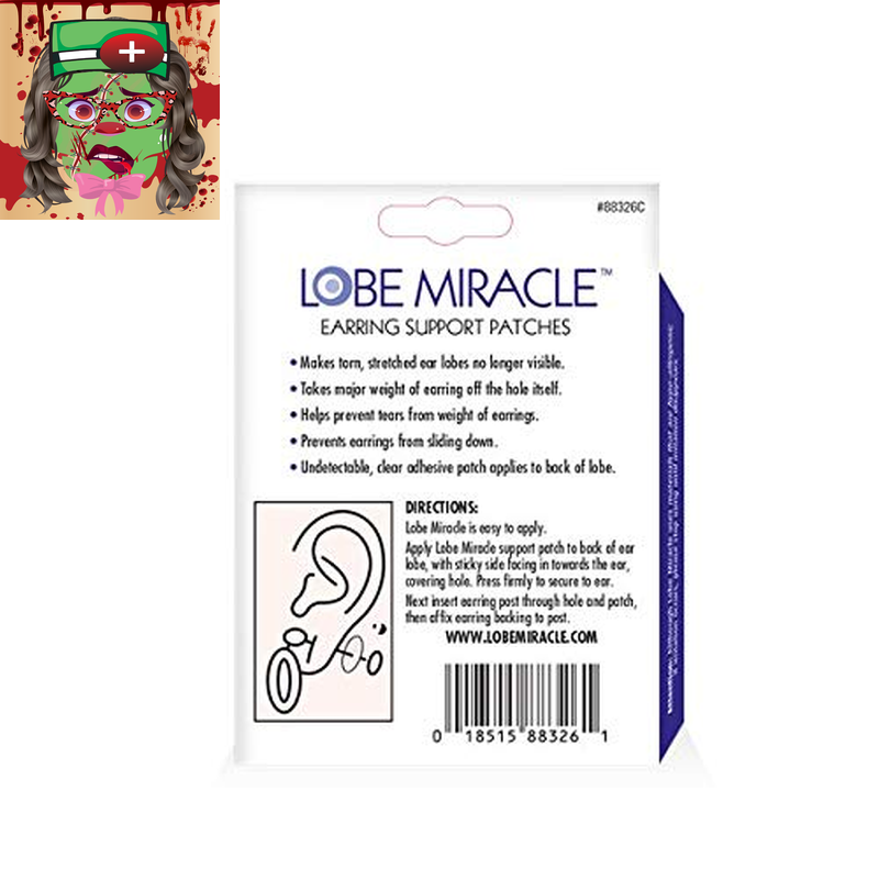 - Clear Earring Support Patches - Earring Backs for Droopy Ears - Ear Care Produ