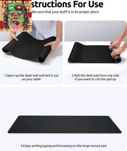 Leather Desk Pad Protector, Office Desk Mat, Large Mouse Pad, Non-Slip PU Leathe