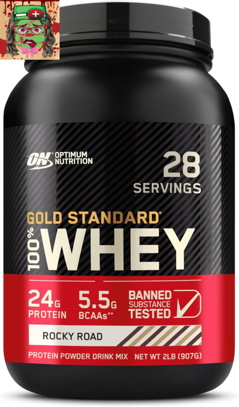 Optimum Nutrition Gold Standard Whey Protein Powder, Rocky Road, 2 lb