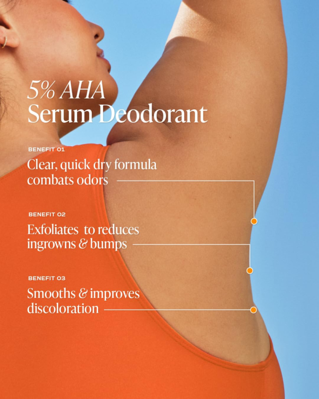Serum Deodorant Signature Scents 2 Pack. 5% AHA Formula. Lactic Acid and Mandeli