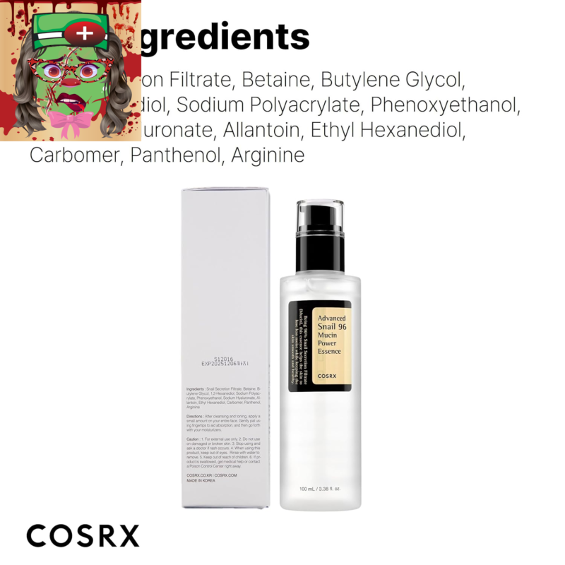 Snail Mucin 96% Power Repairing Essence 3.38 Fl.Oz 100Ml, Hydrating Serum for Fa