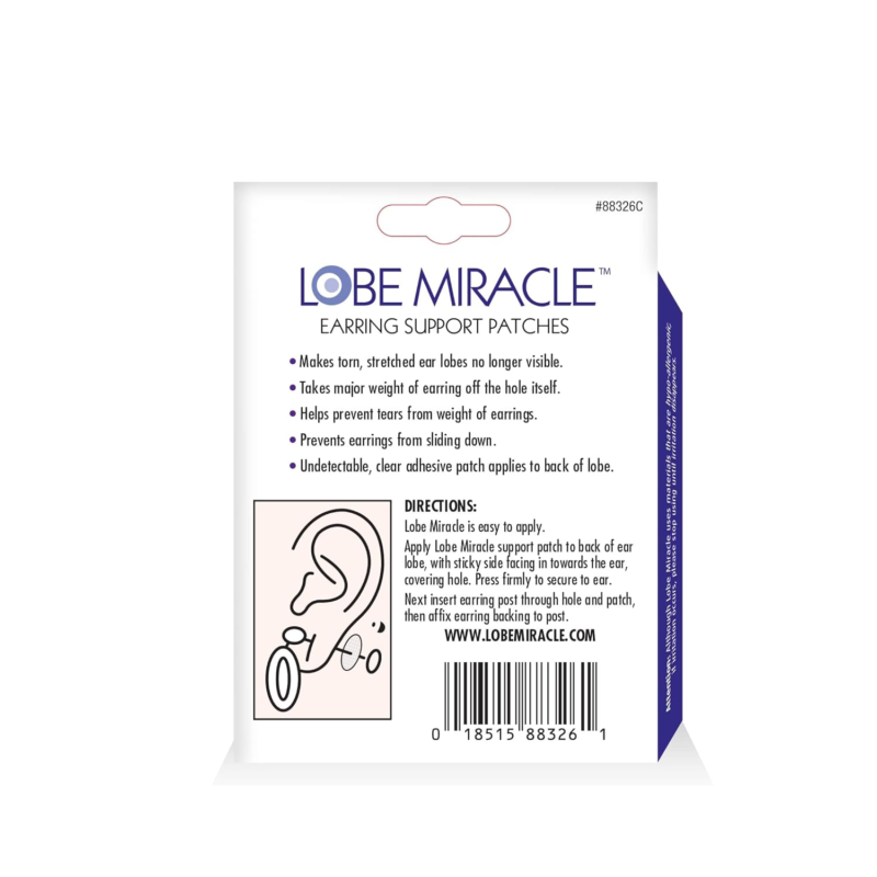 - Clear Earring Support Patches - Earring Backs for Droopy Ears - Ear Care Produ