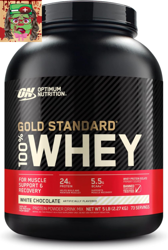 Optimum Nutrition Gold Standard 100% Whey Protein, White Chocolate, 5 lb