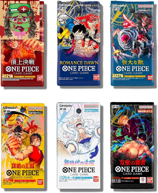 One Piece Cards (6 Sealed Packs) Potential Mystery Graded Card - Collection Star