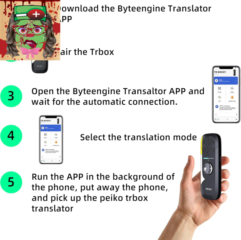 Language Translator Device,Two-Way Real-Time AI Voice Instant Translator,Mini Te