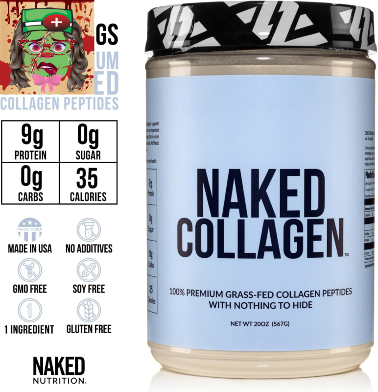 Naked Collagen Peptides Protein Powder, Grass-Fed, 60 Servings, Unflavored