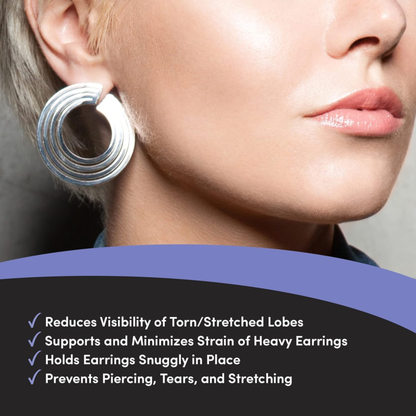 - Clear Earring Support Patches - Earring Backs for Droopy Ears - Ear Care Produ