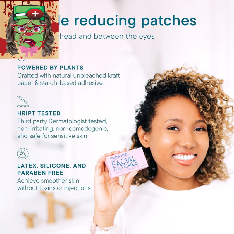 Forehead and between the Eyes Facial Patches - Hypoallergenic Patches to Smooth